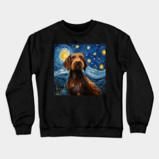 German Wirehaired Pointer Night Crewneck Sweatshirt